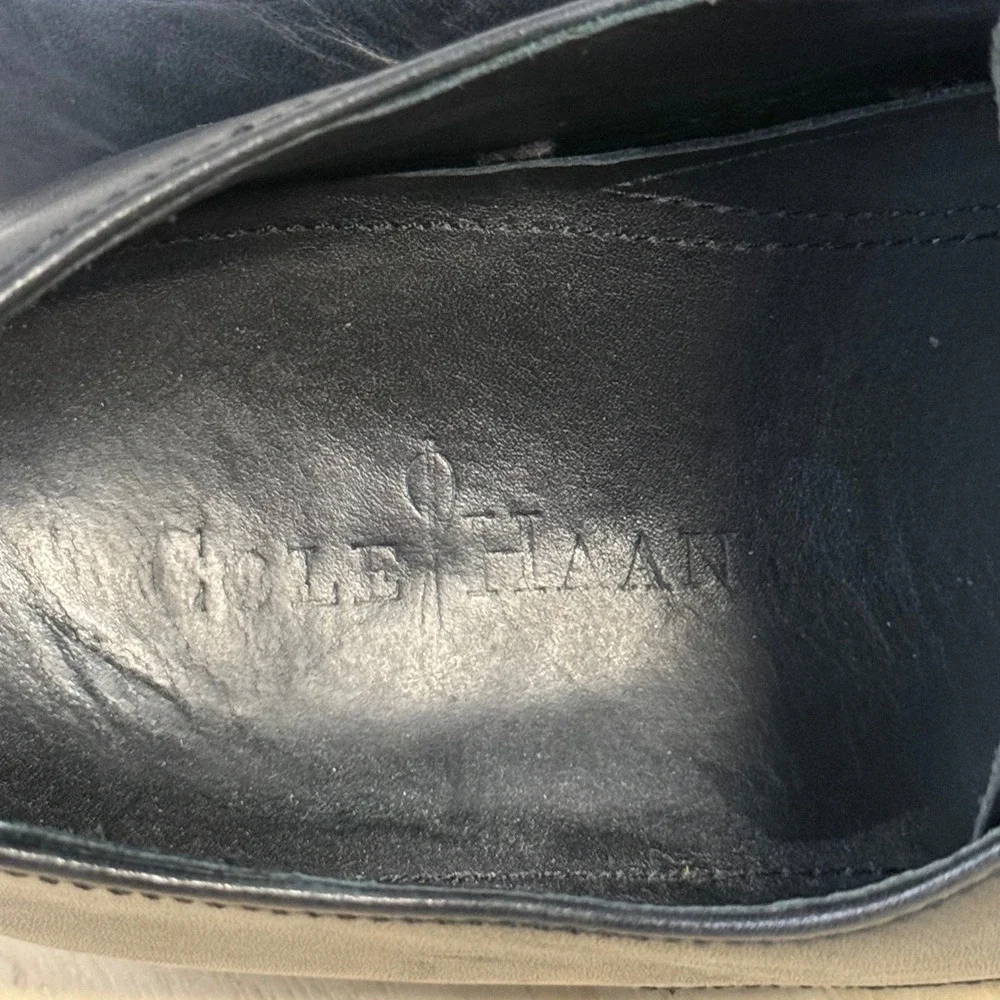 Cole Haan Mens Air Giraldo Bike Toe Oxford Black Leather Dress Shoes C09851 10M